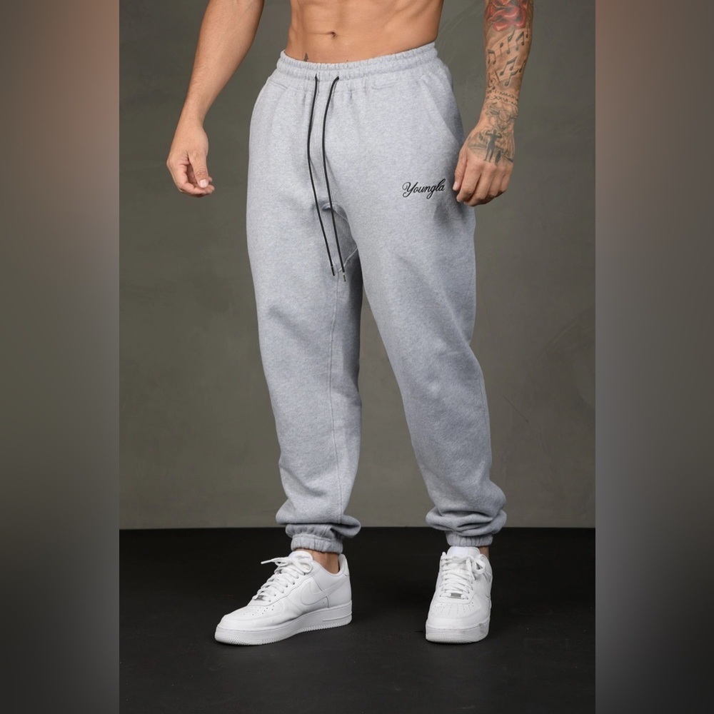 YoungLA joggers sweatpants embroidered logo pockets drawstring elastic waist